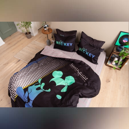 סט מצעים 100% כותנה סאטן מיקי ומיני מאוס למיטה זוגית NEON פיוצר 160/200- VARDINON