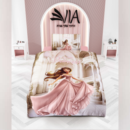 סט מצעים נסיכה בורוד למיטה יחיד 90/200