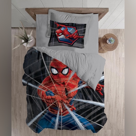 סט מצעים למיטה וחצי ספיידרמן ספיידרמן שחור 120/200
