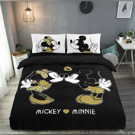 מצעים למיטה זוגית רחבה מיני ומיקי מאוס 180/200