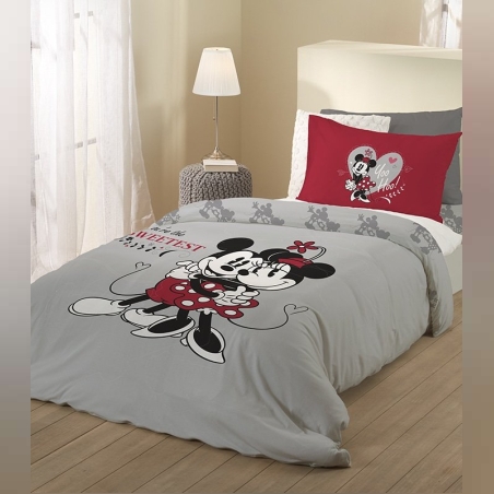 מצעי מיקי ומיני מאוס Sweetest אפור 120/200