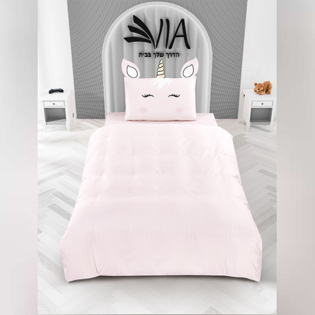 סט מצעים חד קרן אוזניים למיטה יחיד 90/200