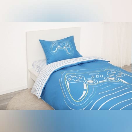 סט מצעים למיטה יחיד100% כותנה דגם פלייסטיישן 90/200