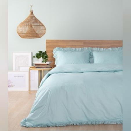 סט מצעים למיטה זוגית רחבה 100% כותנה לולה טורקיז 180/200