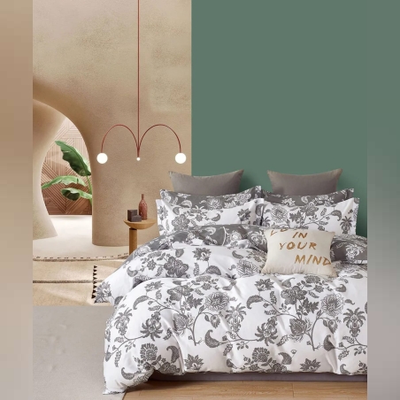 סט מצעים למיטה זוגית 100% כותנה סאטן 200 חוט דגם לונדון 160/200