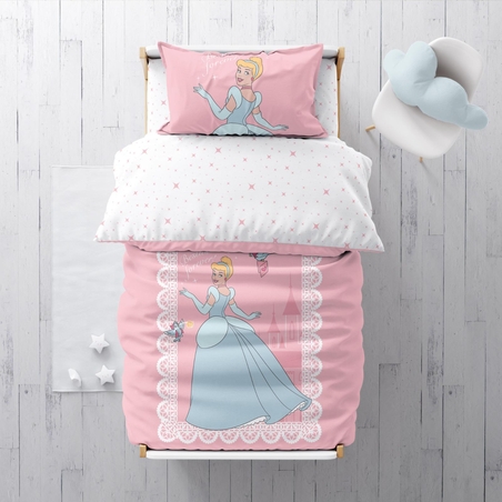 סט מצעים 100% כותנה סינדרלה למיטה מעבר /תינוק פוראבר 70/130