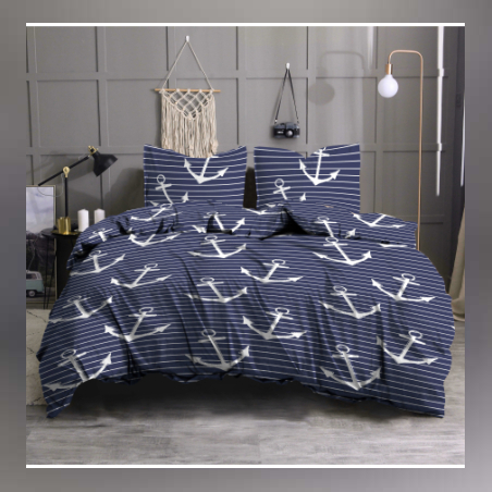 סט מצעים למיטה יחיד 100% כותנה עוגן 90/200