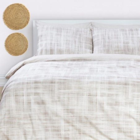 סט מצעים למיטה וחצי 100% כותנה ריף בג’ דו צדדי 120/200