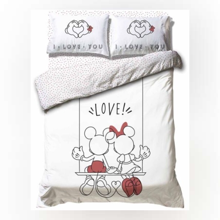 מצעים של מיני ומיקי LOVE למיטה יחיד 90/200