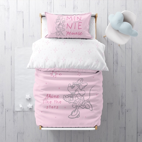 סט מצעים 100% כותנה מיני מאוס למיטה מעבר /תינוק מני סטורי 70/130