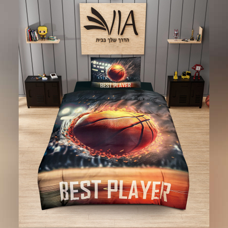 סט מצעים כדורסל למיטה יחיד 90/200