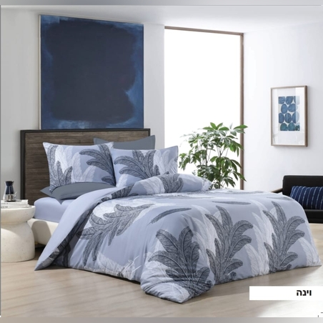 סט מצעים למיטה זוגית רחבה 100% כותנה באריגת סאטן וינה 180/200