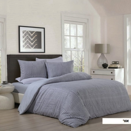 סט מצעים למיטה זוגית רחבה 100% כותנה באריגת סאטן אור 180/200