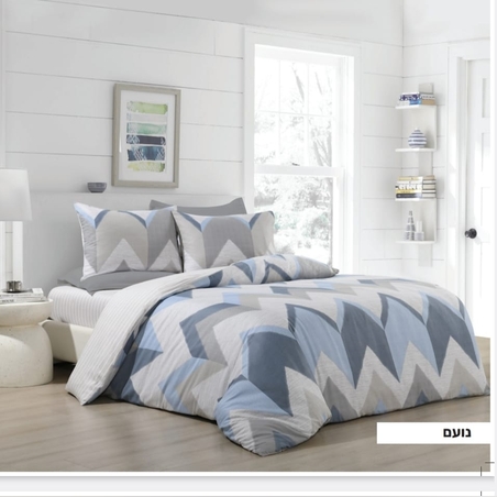 סט מצעים 100% כותנה למיטה זוגית רחבה דגם נועם200/220