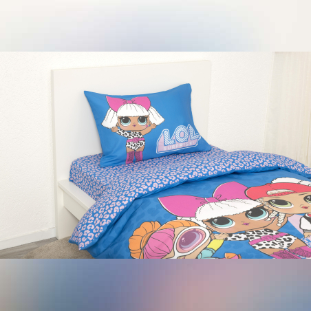 סט מצעים LOL למיטה יחיד 100% כותנה דגם מנומר 90/200