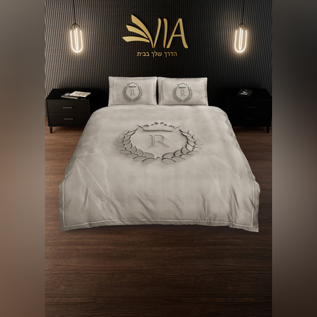 מצעים למיטה זוגית רחבה ליסבון שמנת 180/200