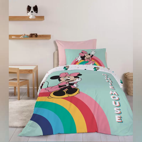 סט מצעים מיני מאוס למיטה וחצי 100% כותנה מיני קשת 120/200