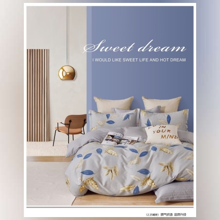 מצעים 100% כותנה פרקל 200 חוט דגם מרוואל דו צדדי 160/200