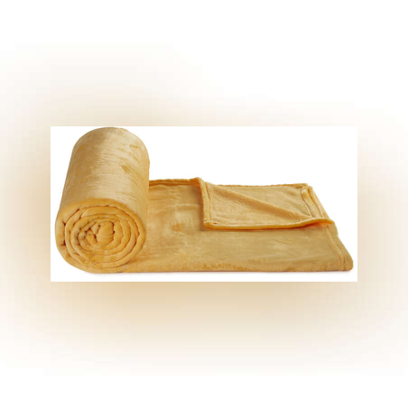 שמיכת חורף זוגית מפנקת מיקרופלנל חלקה צהוב