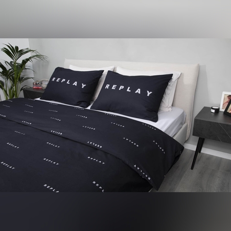 סט מצעים REPLAY דגם לוגו שחור 180/200