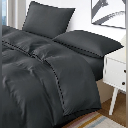 סט מצעים למיטה זוגית מתכווננת KAN שחור