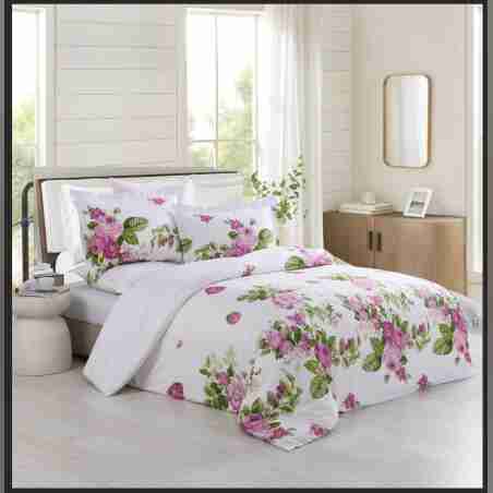 סט מצעים למיטה זוגית 100% כותנה סאטן 200 חוט דגם הולידי 160/200