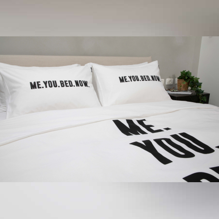 סט מצעים למיטה זוגי 100% כותנה REPLAY פאנל לבן 160/200