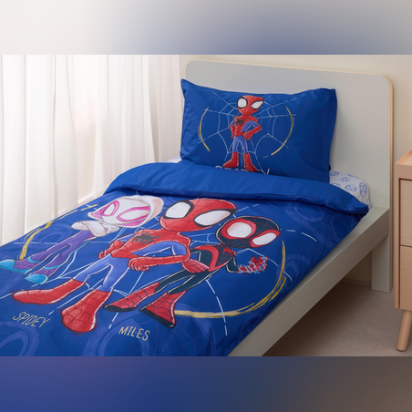 סט מצעים למיטת מעבר 100% כותנה ספיידי 70/140