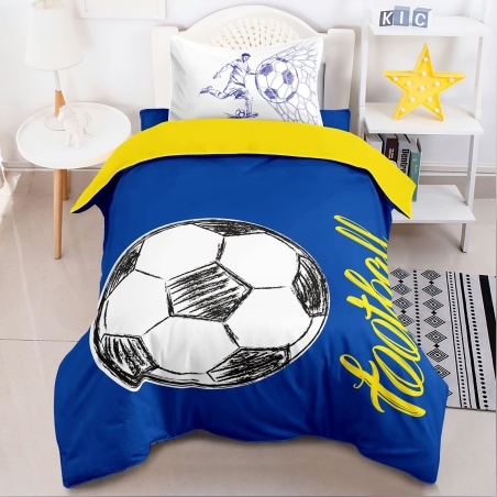 סט מצעים למיטה וחצי צהוב כחול עולה 10