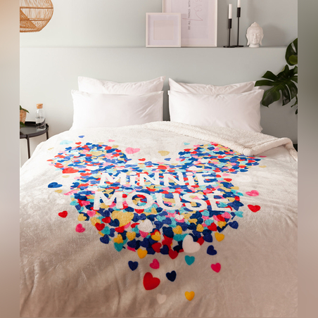 שמיכת חורף דיסני מיני מאוס דו שכבתית מפנקת- דגם LOVE