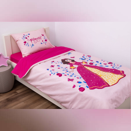 סט מצעים ילדים למיטה יחיד דגם נסיכות 90/200