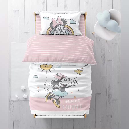 סט מצעים 100% כותנה מיני מאוס למיטה תינוק/מעבר שמש 70/130