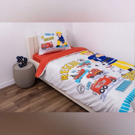 סט מצעים למיטה יחיד 100% כותנה סמי הכבאי 90/200 אדום