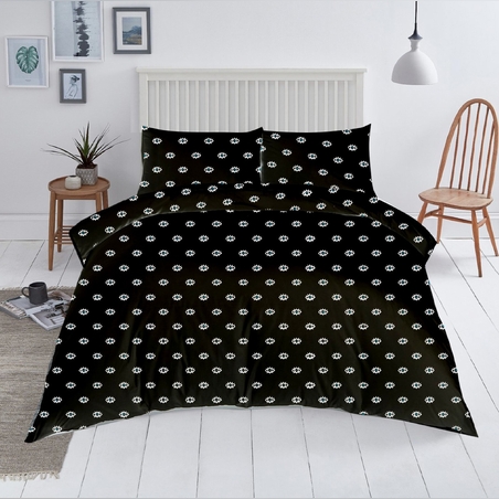 סט מצעים למיטה זוגית רחבה 100% כותנה עיניים 180/200