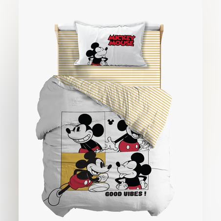 סט מצעים מיקי מאוס למיטה וחצי 100% כותנה מיקי אנרגיות 120/200