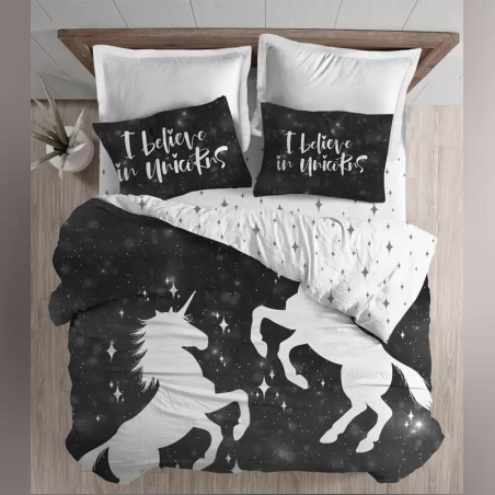 סט מצעים 100% כותנה למיטה זוגית יוניקורן 160/200