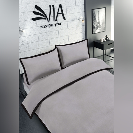 סט מצעים למיטה זוגית רחבה בובו צבע אפור 180/200