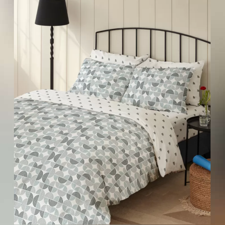 סט מצעים למיטה וחצי 100% כותנה פרקל דגם פרדייז 120/200