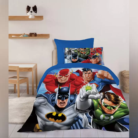 סט מצעים למיטה יחיד באטמן וחברים 90/200