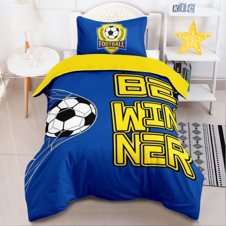 סט מצעים למיטה וחצי צהוב כחול עולה 8