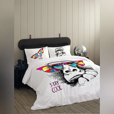 סט מצעים למיטה יחיד דגם גורילה 90/200