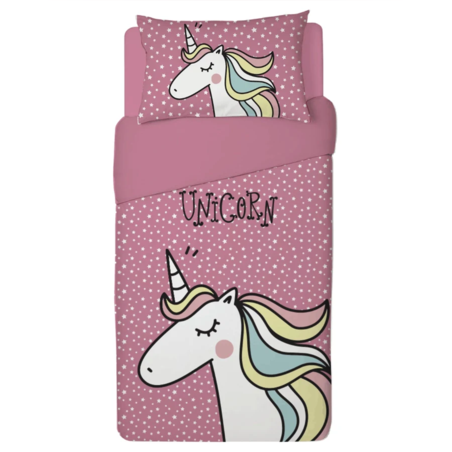 סט מצעים למיטת מעבר 100% כותנה חד קרן 70/140