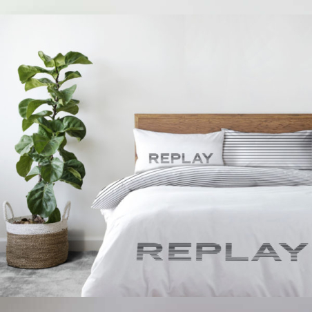 סט מצעים למיטה זוגי רחבה 100% כותנה REPLAY מנהטין 180/200