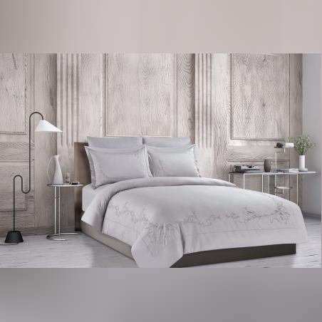 סט מצעים יוקרתי בשילוב תחרה סאטן 100% כותנה דגם ויקטוריה למיטה זוגית 160/200