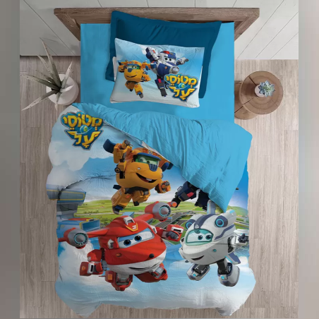 סט מצעים למיטה וחצי מטוסי על באוויר 120/200