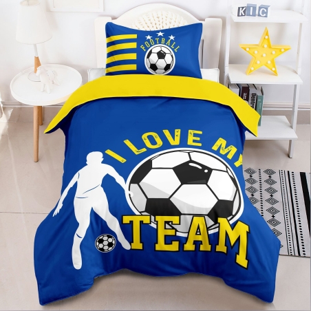 סט מצעים למיטה וחצי צהוב כחול עולה 5