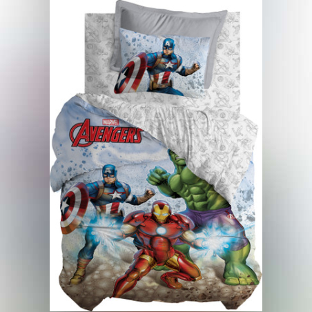 סט מצעים למיטה יחיד דגם הנוקמים בפעולה 90/200