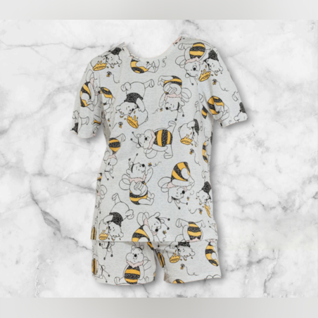 סט פיג’מה קצרה דלתא נשים פו הדוב אפור POOH