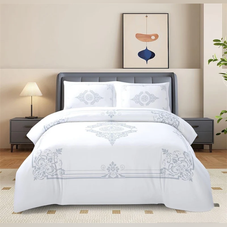 סט מצעים למיטה וחצי 100% כותנה דגם קווין 120/200