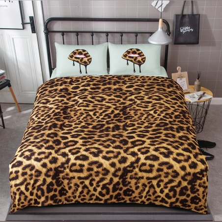 סט מצעים למיטה וחצי שפתיים מנומר 120/200